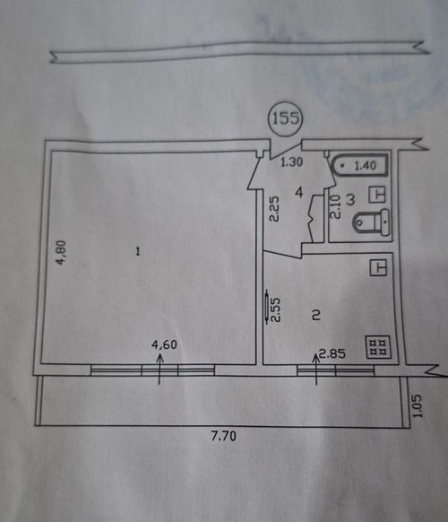 Продаётся 1 комнатная. Тузель 1